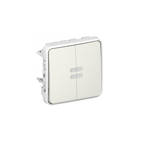 Switch Plexo IP55 - illuminated 2-way - 10 AX 250 V~ - modular - alb