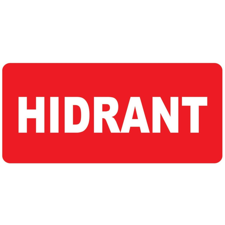 Autocolant rosu ” hidrant ” (220mm x 80mm)