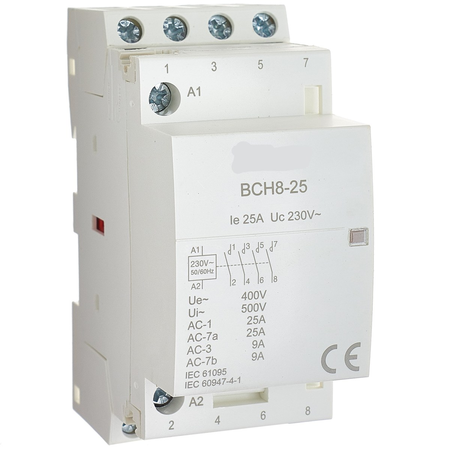 Botric – contactor modular bt8-25 380v/25a/2m/4no