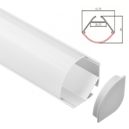 Profil colt cu dispersor pentru banda LED rigida YF-856 / aluminiu