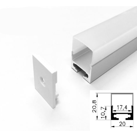 Profil led aluminiu PXG- 108/1 – aplicat/1m