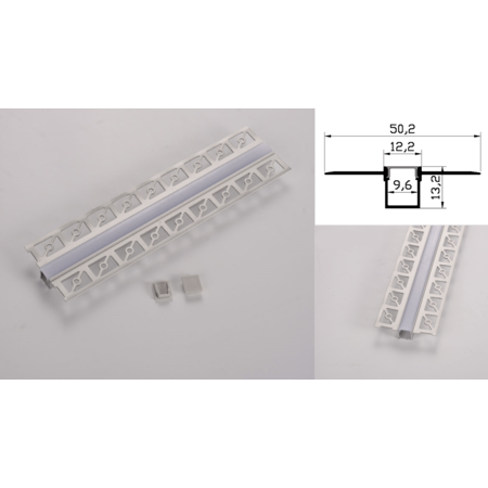 Profil led aluminiu pxg- 304/1 – ingropat/gips carton/1m