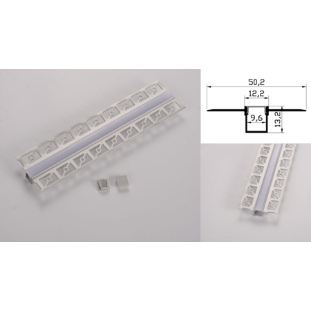 Profil led aluminiu PXG- 304/1 – ingropat/gips carton/1m