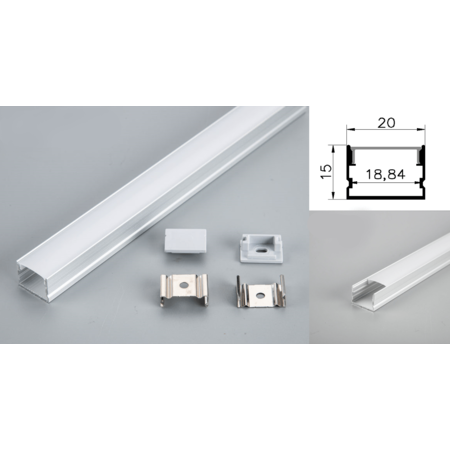 Profil led aluminiu PXG-2015M/1 – aplicat/1m