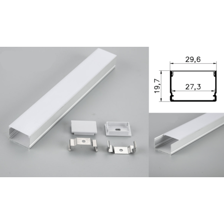 Profil led aluminiu PXG-3020M/1 – aplicat/1m