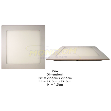 Spot Led plat 24w/6400k (square) *TV 0,25ron