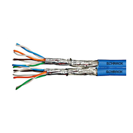 Cablu S/FTP Cat.7,2x(4x2xAWG23/1),1Ghz,LS0H-3,Dca,30%,albstr