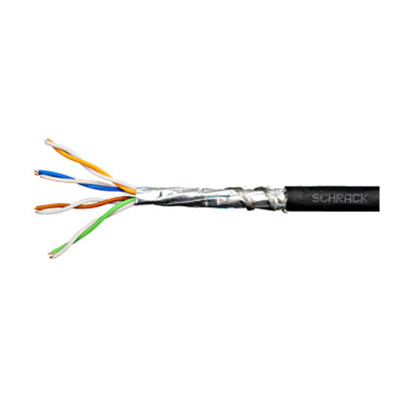 Cablu s/ftp cat.6a, 4x2xawg23/1, 500mhz, ls0h-3, dca, negru