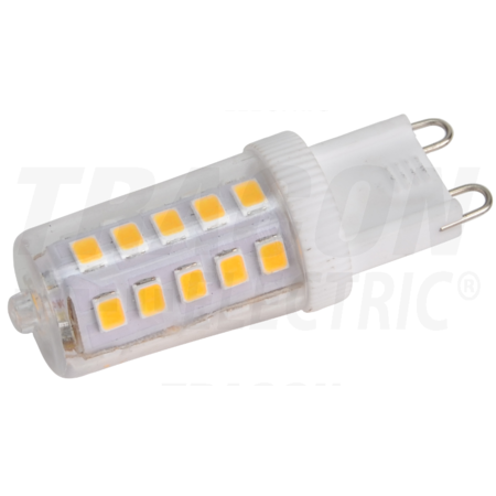 Sursă de lumină LED în carcasă din material plasticn230 VAC, 3 W, 4000 K, G9, 350 lm, 270°, EEI=E