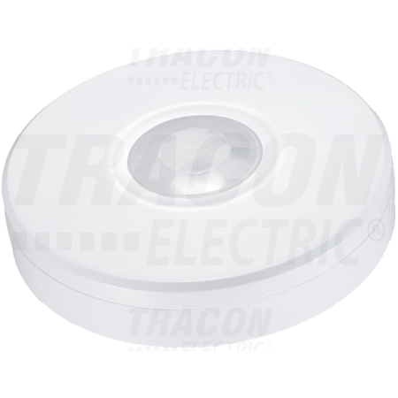 Detector de miscare protejat,pe tavan, plat, alb TMB-011LIP 230V, 2000 W, 360°, 1-8 m, 10 s-15 min, 3-2000lux, IP65