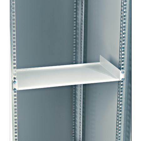 19 shelf fixed, front 1U RAL9005 black