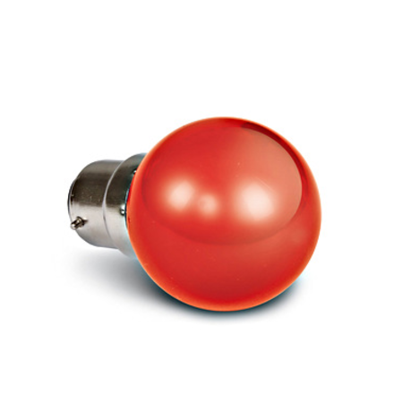 9G01/R/B, RED LED BALL LAMP 0,5w B22 230v