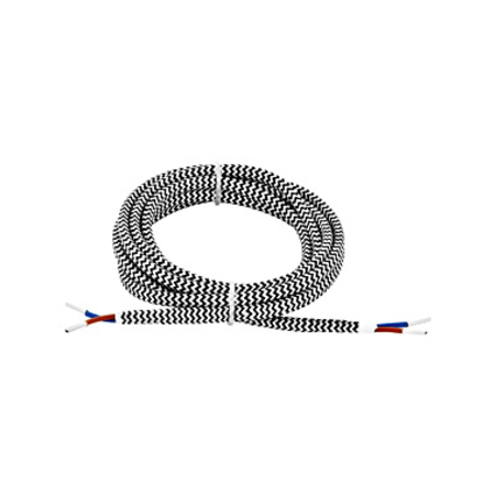 Accessories textile cable 2x0,75 l-10m black/white