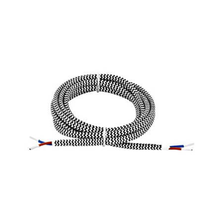 ACCESSORIES TEXTILE CABLE 2X0,75 L-5M BLACK/WHITE