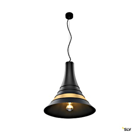 BATO 45 PD, Indoor pendant light, black/brass, E27, max. 60W