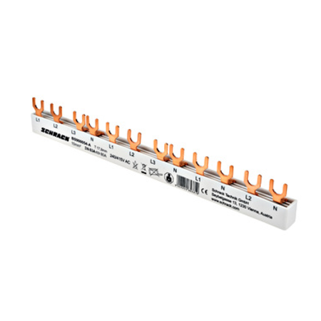 Busbar, 1xRCCB 4-pole, 1xMCB 3+N, 2xMCB 1+N, 12MW, 10mm²