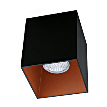 Ceiling light polasso square 35w black / copperip20