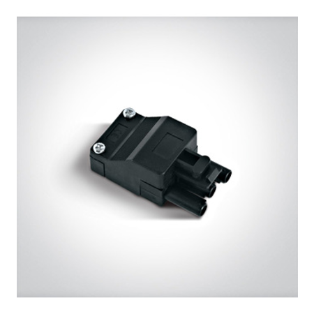 Conector plug 3-poli tata negru ip20