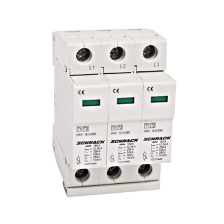 Descărcător complet T1+T2/BC 3P, TNC,12,5kA/280V - Seria UAS