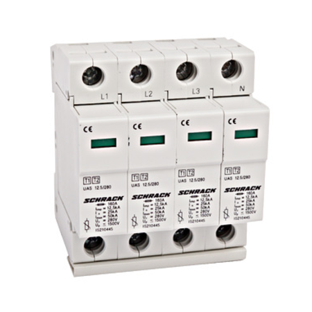 Descărcător complet T1+T2/BC 4P, TNS,12,5 kA/280V-Seria UAS