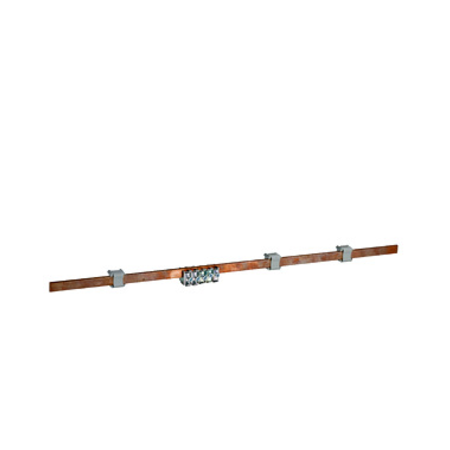 Equipotential earthing bar L=1880 W=10 H=5mm, copper, packed