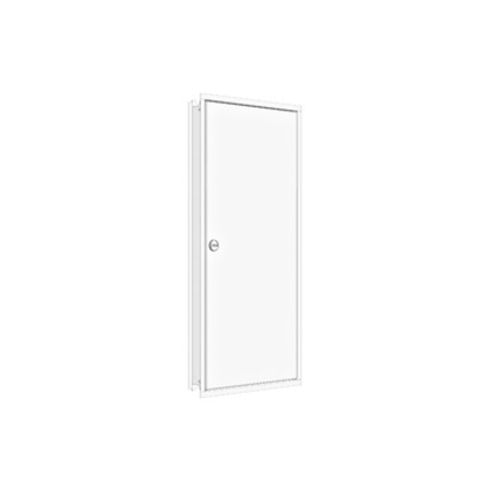 Flush-mounted frame flat + door 2-24, 3-part system, 100mm