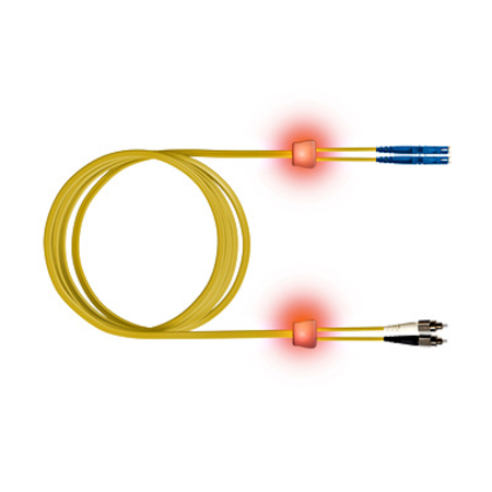 FO LED Patch Cord, Duplex, E2000/FC, E09/125, OS2, 2m