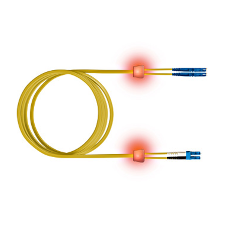 FO LED Patch Cord, Duplex, LCD/E2000, E09/125, OS2, 1m