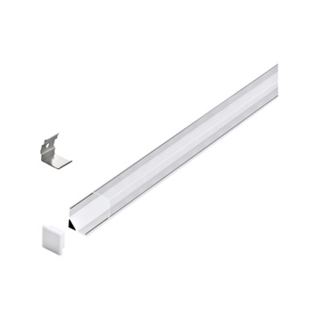 LED-Stripe Corner Profile Clear Cover white, 2000mm