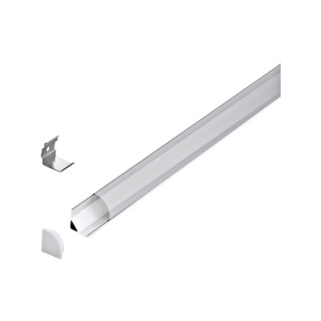 LED-Stripe Corner Profile semicircular satin cover, 1000mm