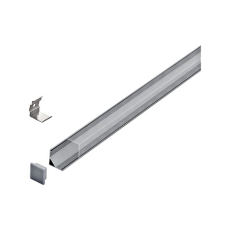 LED-Stripe Corner Profile, Clear cover, anodized, 1000mm