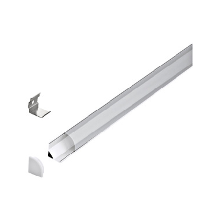 LED-Stripe Corner Profile, clear semicircular cover, 1000mm