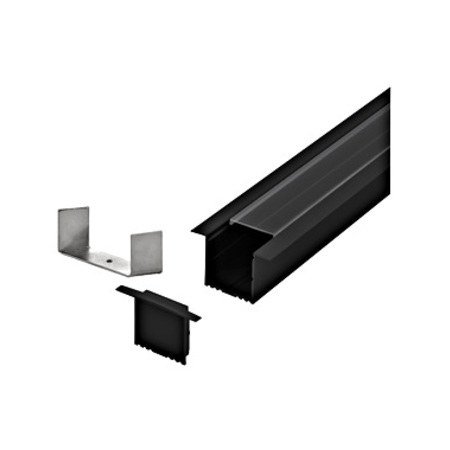 LED-Stripe Profile RE Clear Cover black, 1000mm