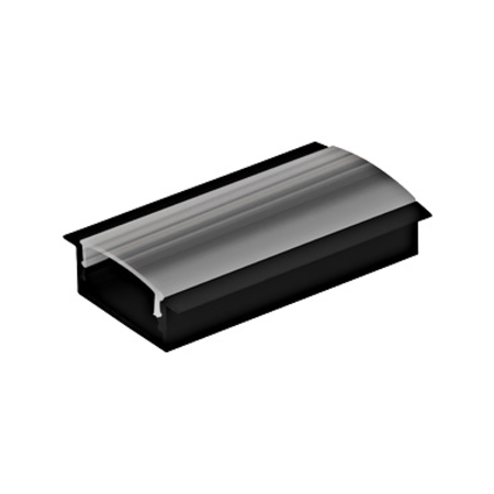 LED-Stripe Profile RE Clear Cover black, 1000mm