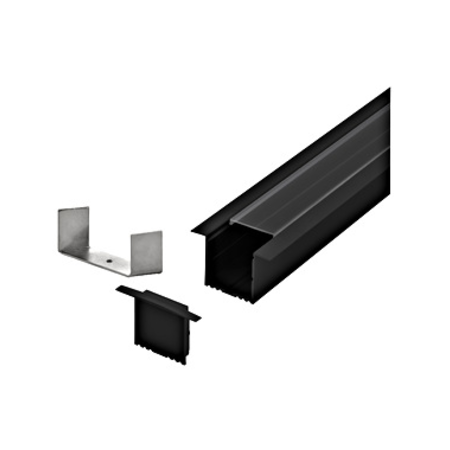 LED-Stripe Profile RE Clear Cover black, 2000mm