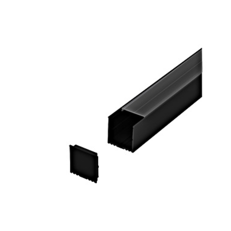 LED-Stripe Profile RE Clear Cover black, 2000mm