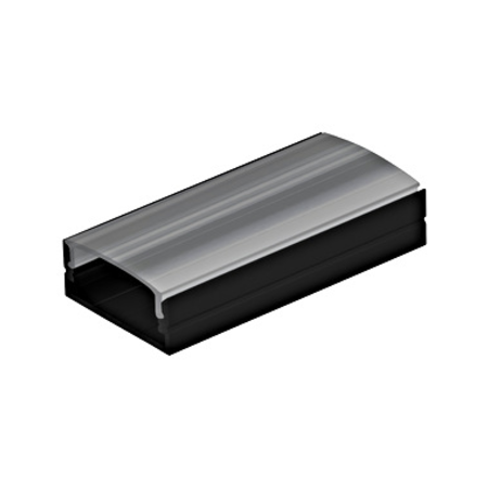 LED-Stripe Profile RE Clear Cover black, 2000mm