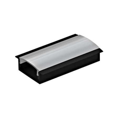 LED-Stripe Profile RE satin Cover black, 1000mm