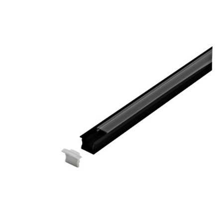 LED-Stripe Profile recessed with Clear Cover black 2000mm