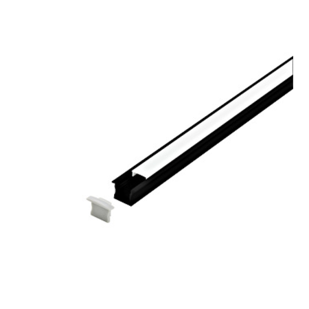 LED-Stripe Profile recessed with opal Cover black 1000mm