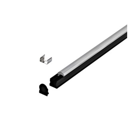 LED-Stripe Profile surface with 30° linear lens black 2000mm