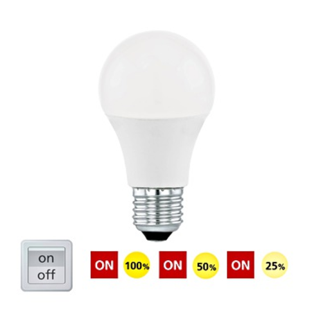 LM-E27-LED A60 10W 3000K 3 Step dimmable (1 pcs)