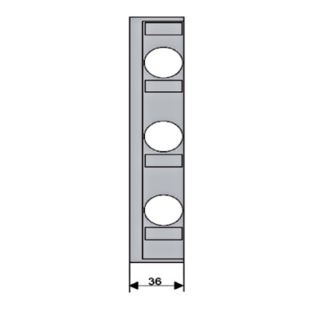 Schrack Mască de acoperire soclu d02- lăţime 36 mm 3p