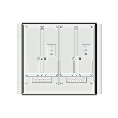 Meter box insert 1-row, 2 meter boards / 9 modul heights