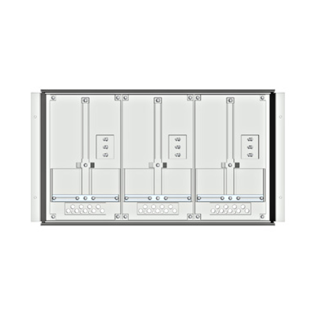 Meter box insert 1-row, 3 meter boards / 8 modul heights