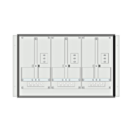 Meter box insert 1-row, 3 meter boards / 9 modul heights