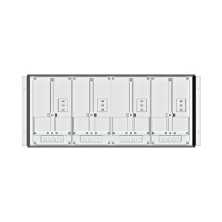 Meter box insert 1-row, 4 meter boards / 8 modul heights