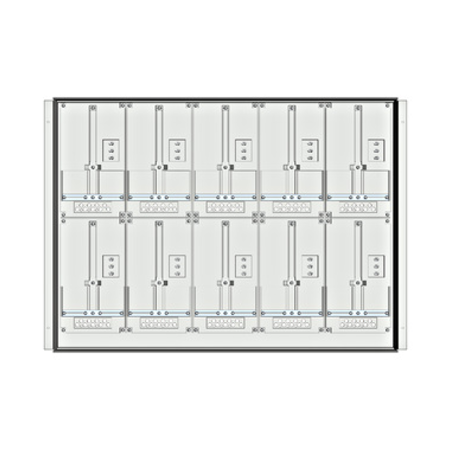 Meter box insert 2-rows, 10 meter boards / 17 modul heights