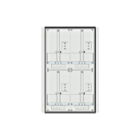 Meter box insert 2-rows, 4 meter boards / 16 modul heights