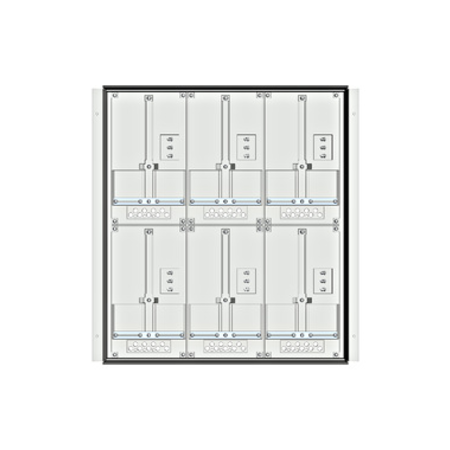 Meter box insert 2-rows, 6 meter boards / 16 modul heights